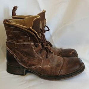 BED|STU Brown Boots Distressed Leather